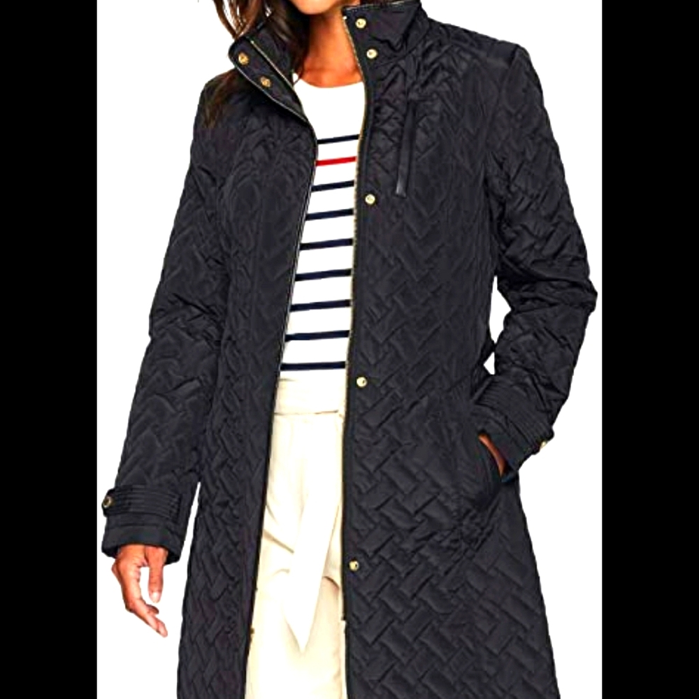 Cole Haan, quilted, belted coat